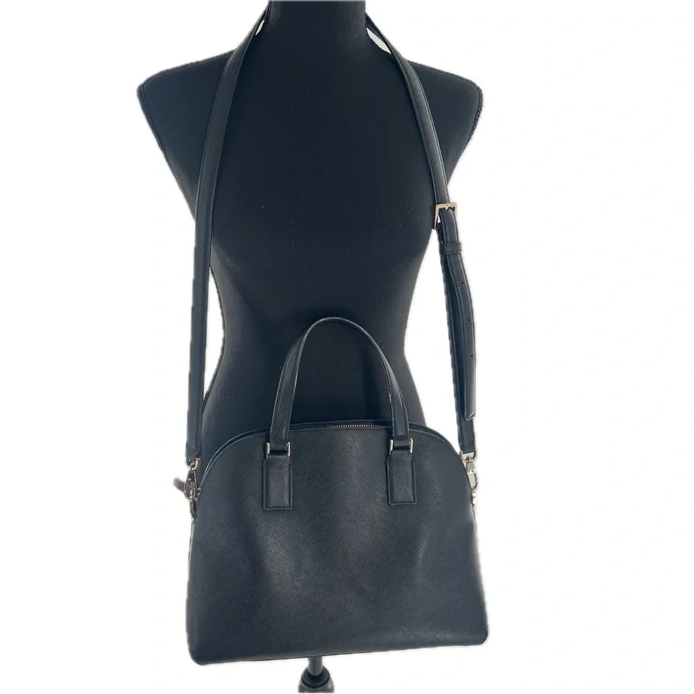 Kate Spade New York Cameron Street Large Lottie Satchel Crossbody Black Leather
